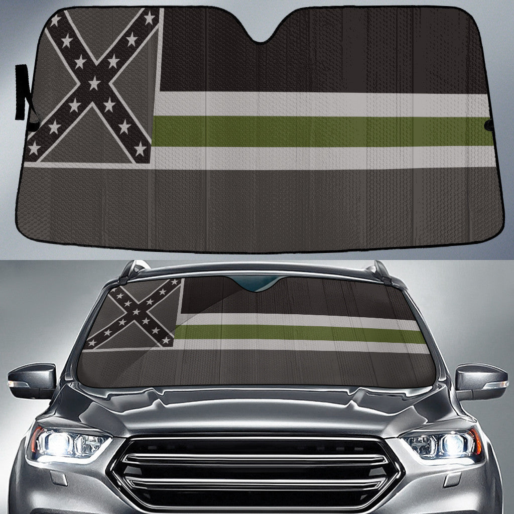 Mississippi Flag Thin Green Line Printed Car Sun Shades Cover Auto Windshield Coolspod
