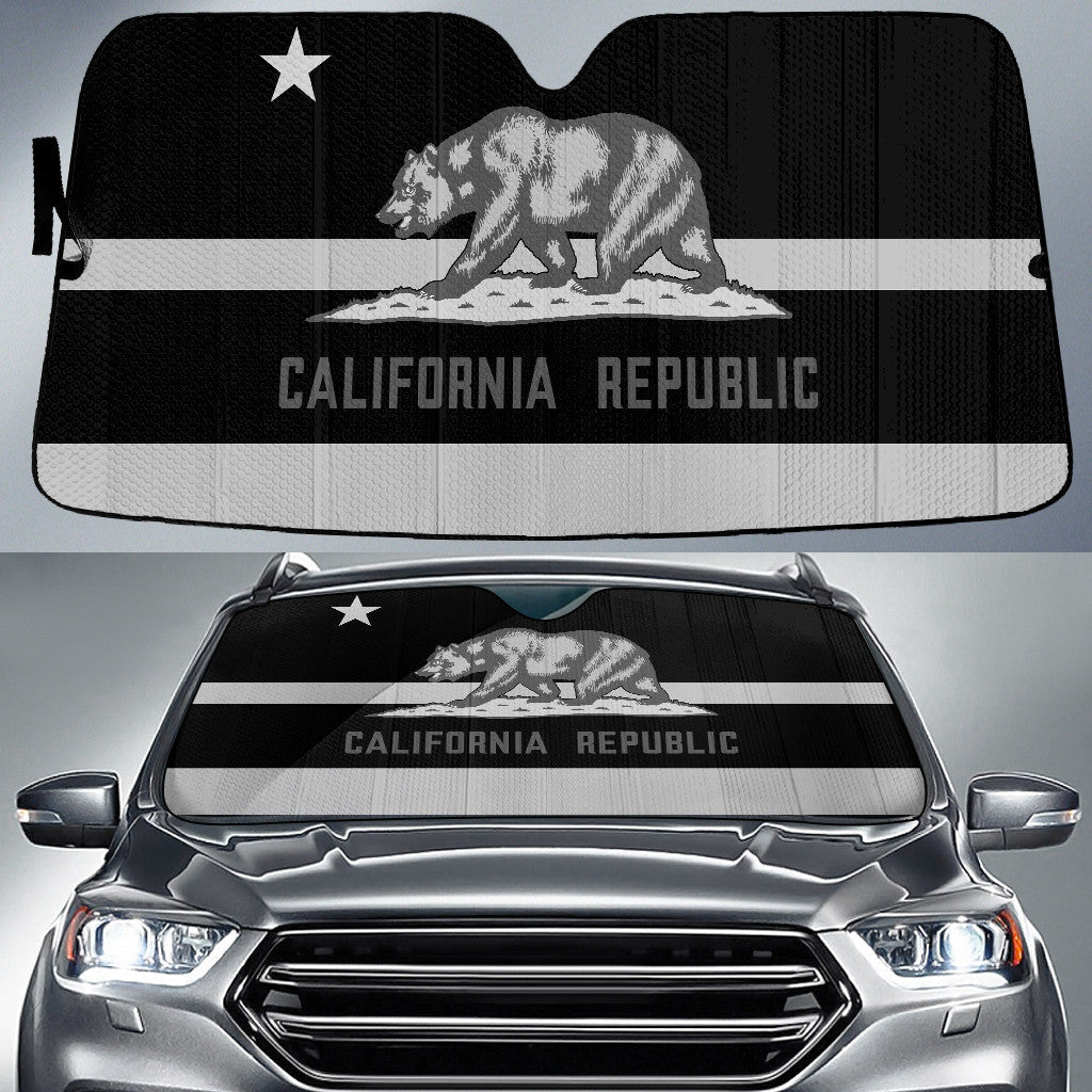California Republic Flag Thin Grey Line Printed Car Sun Shades Cover Auto Windshield Coolspod