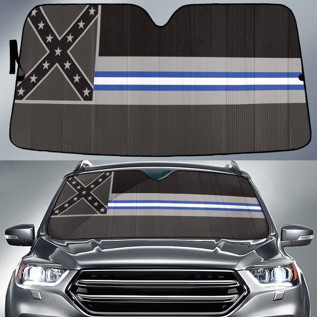 Mississippi Flag Thin Blue Fire Line Printed Car Sun Shades Cover Auto Windshield Coolspod