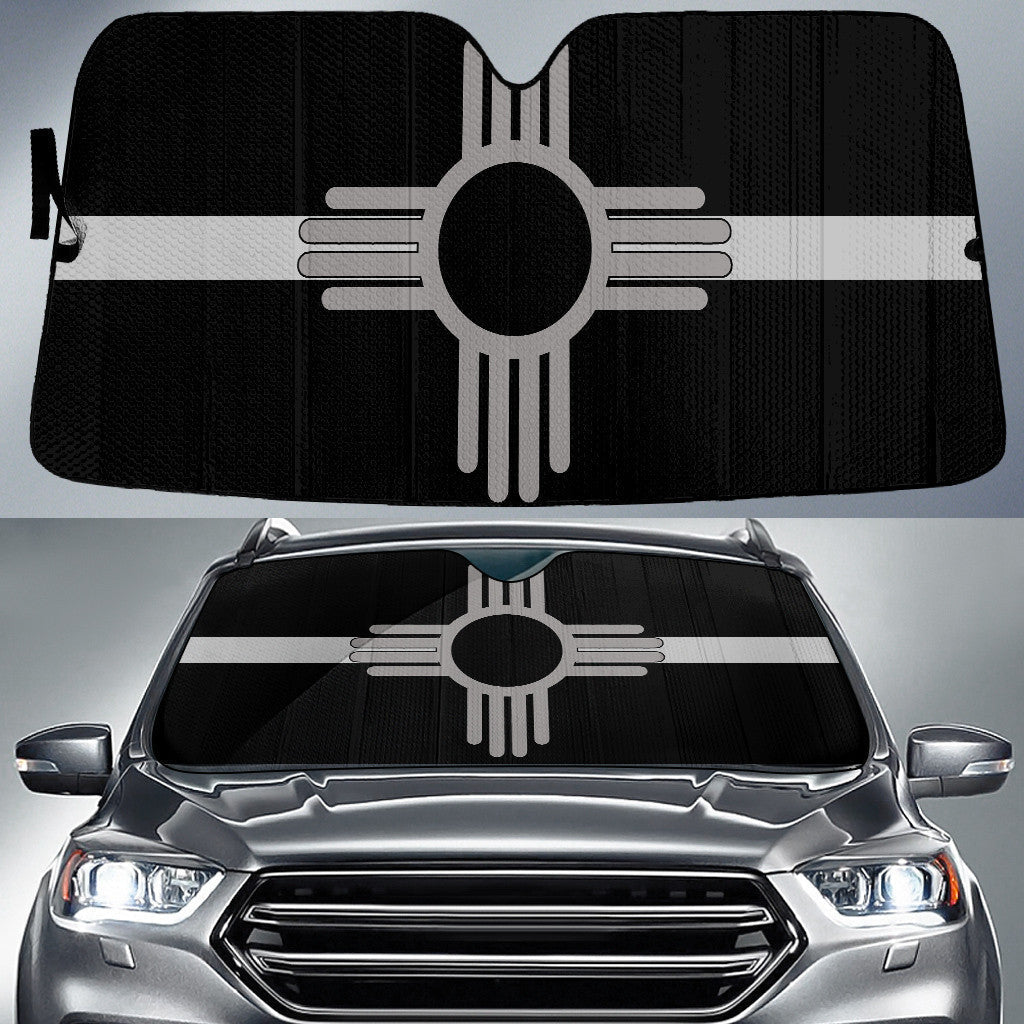 New Mexico State Subdued Flag Grey And White Printed Car Sun Shades Cover Auto Windshield Coolspod