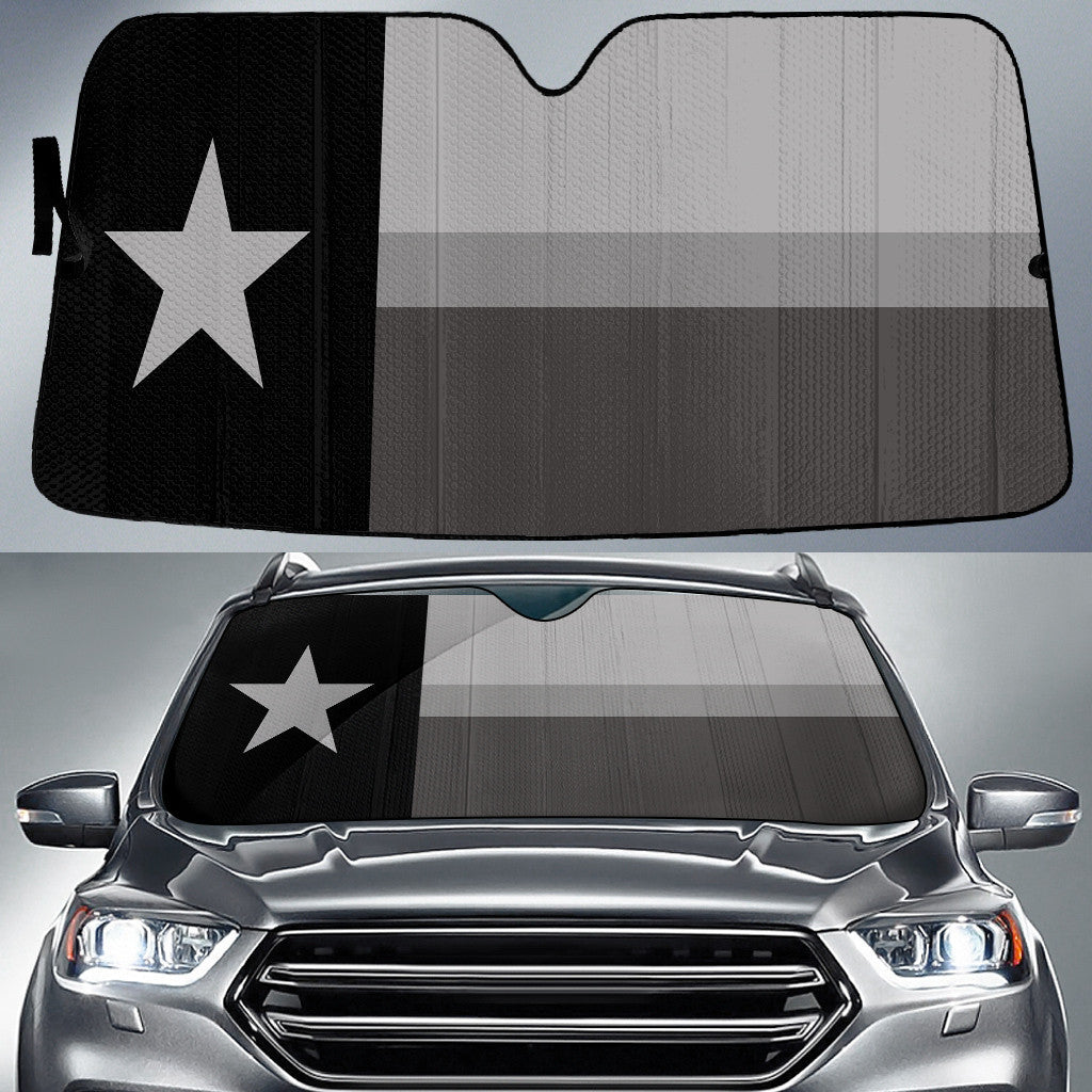 Texas State Flag Thin Grey Line Printed Car Sun Shades Cover Auto Windshield Coolspod