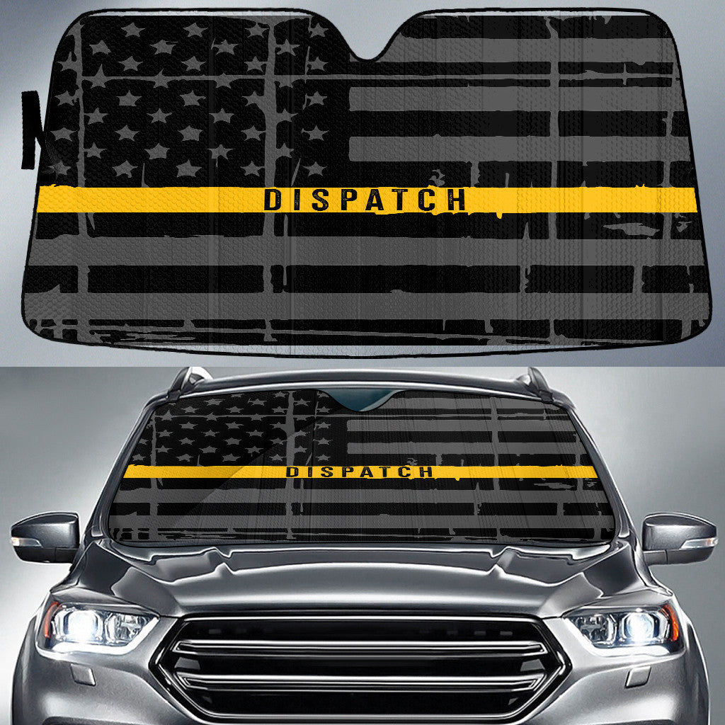 Dispatch Thin Yellow Line American Flag Printed Car Sun Shade Cover Auto Windshield Coolspod