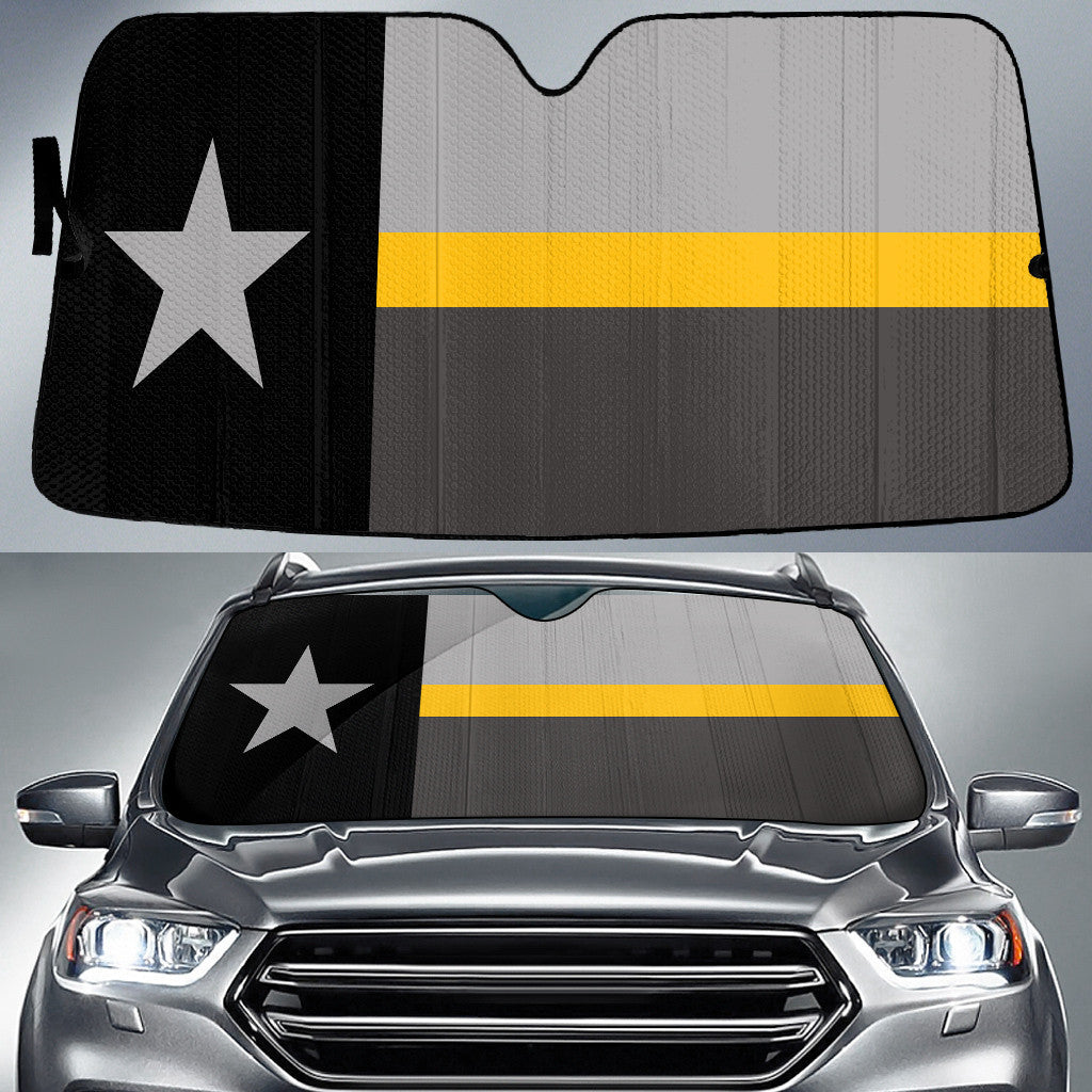 Texas State Flag Thin Yellow Line Printed Car Sun Shades Cover Auto Windshield Coolspod