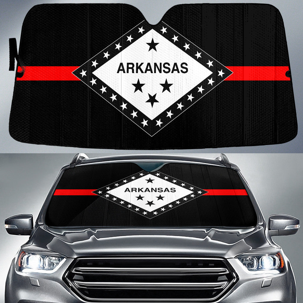 Arkansas Flag Thin Red Line Printed Car Sun Shades Cover Auto Windshield Coolspod