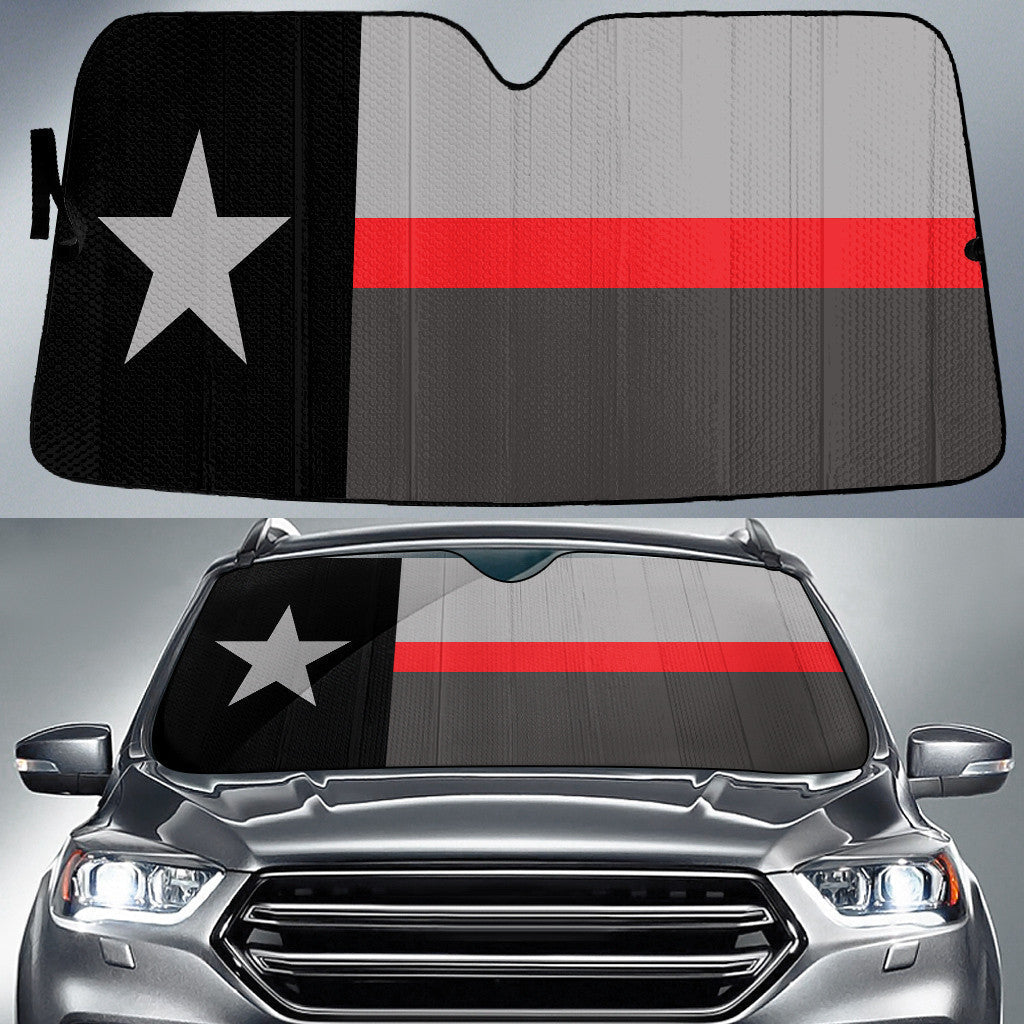 Texas State Flag Thin Red Line Printed Car Sun Shades Cover Auto Windshield Coolspod