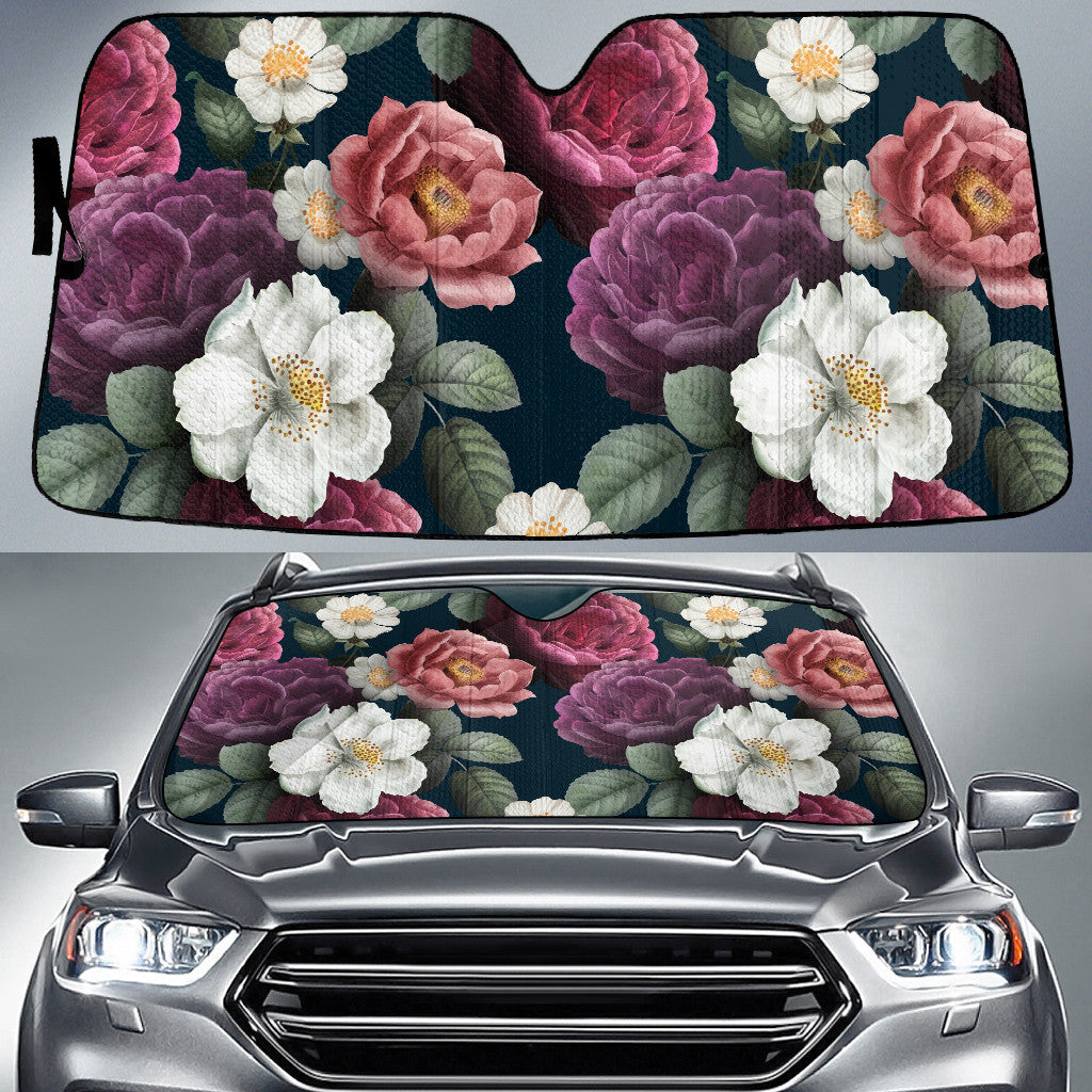Romantic Floral Background Printed Car Sun Shades Cover Auto Windshield Coolspod
