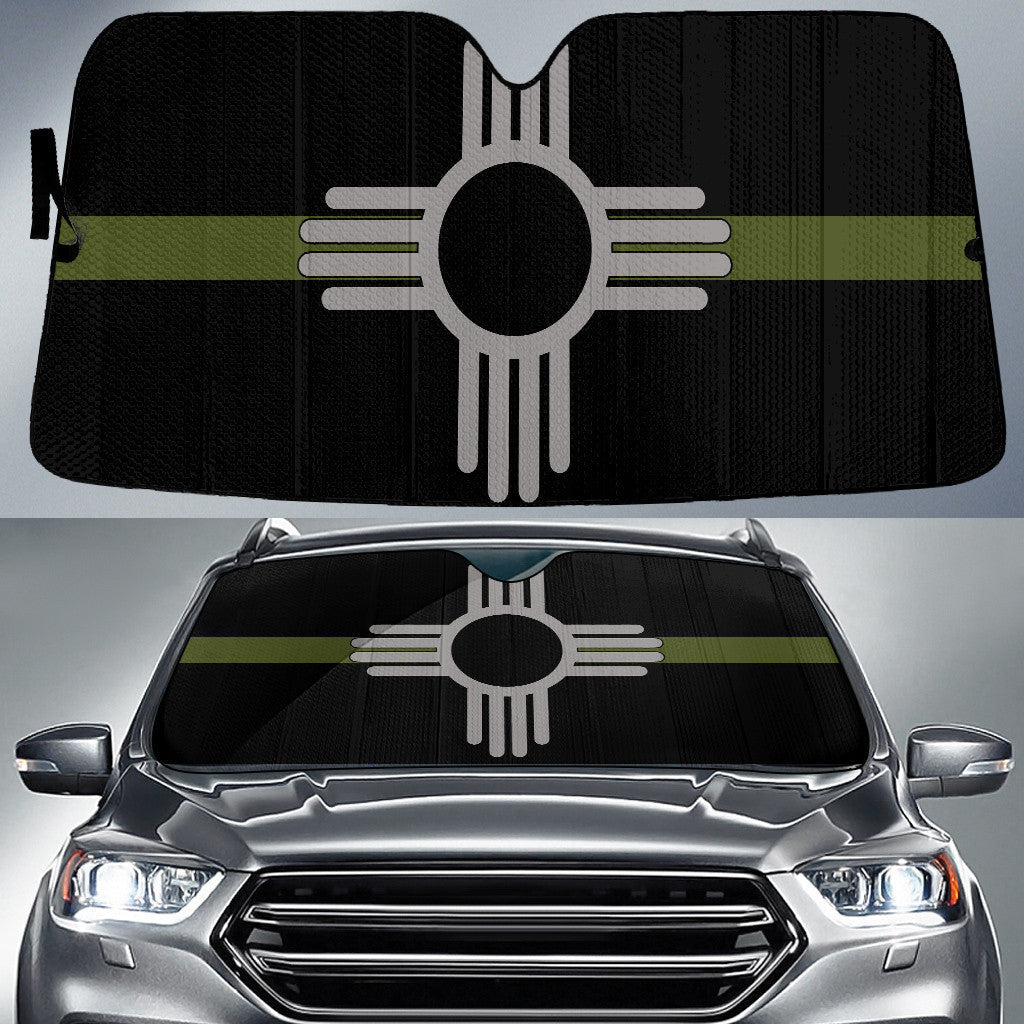New Mexico State Subdued Flag Grey And Green Printed Car Sun Shades Cover Auto Windshield Coolspod