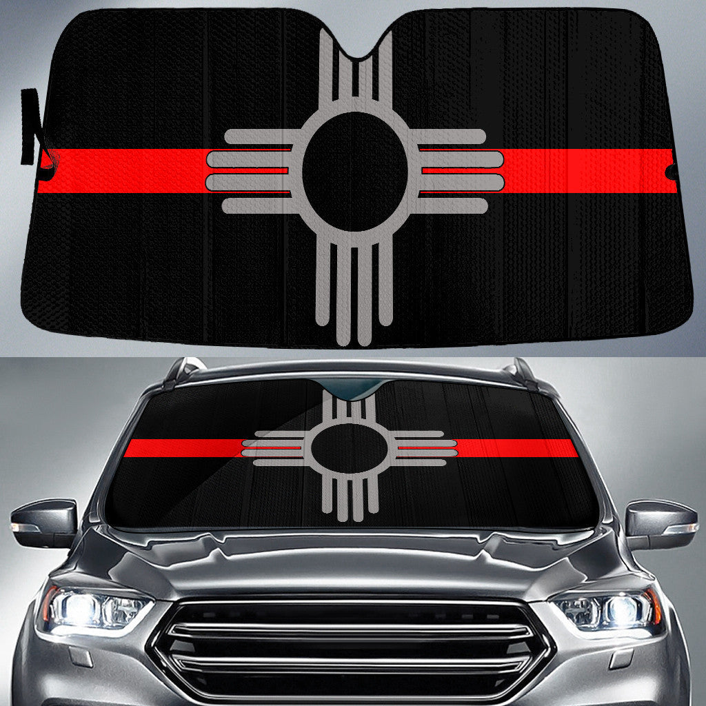 New Mexico State Subdued Flag Grey And Red Printed Car Sun Shades Cover Auto Windshield Coolspod