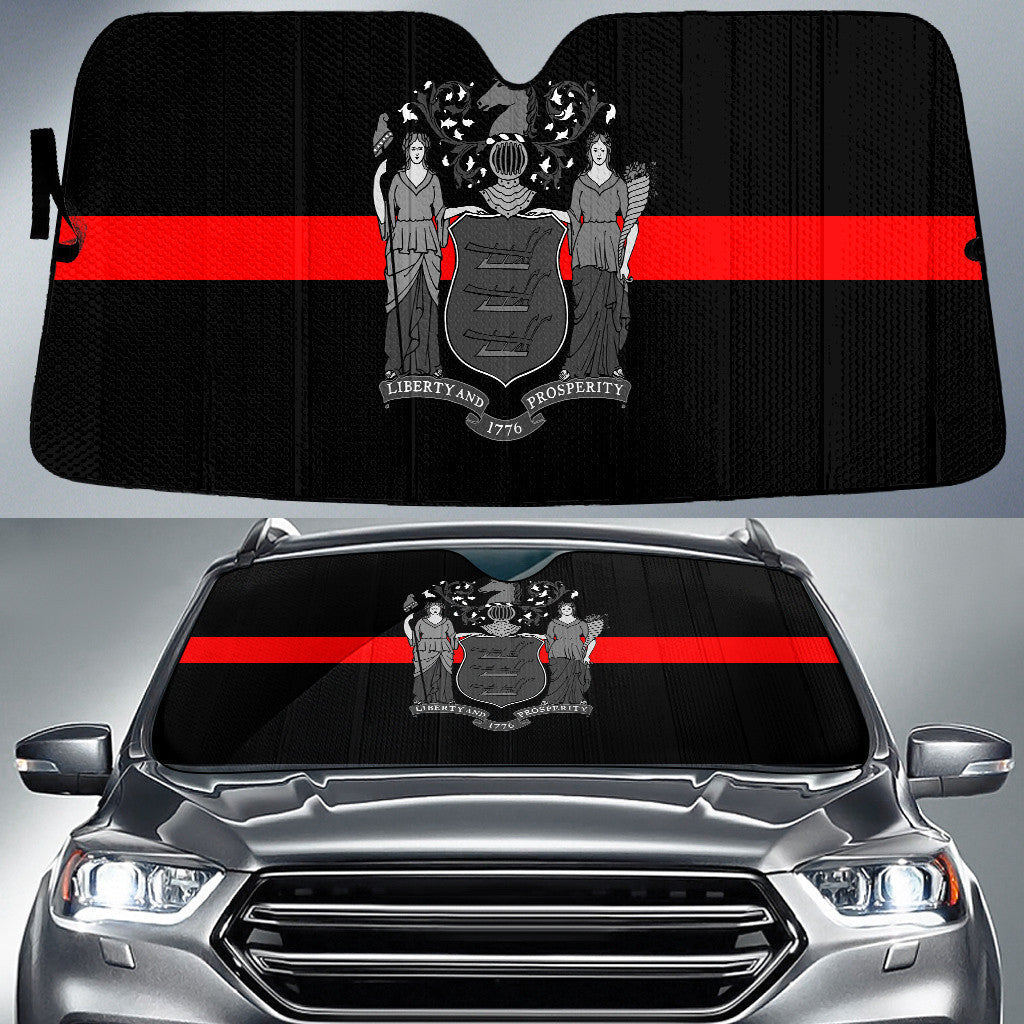Black Line Red Liberty And Prosperity Printed Car Sun Shades Cover Auto Windshield Coolspod