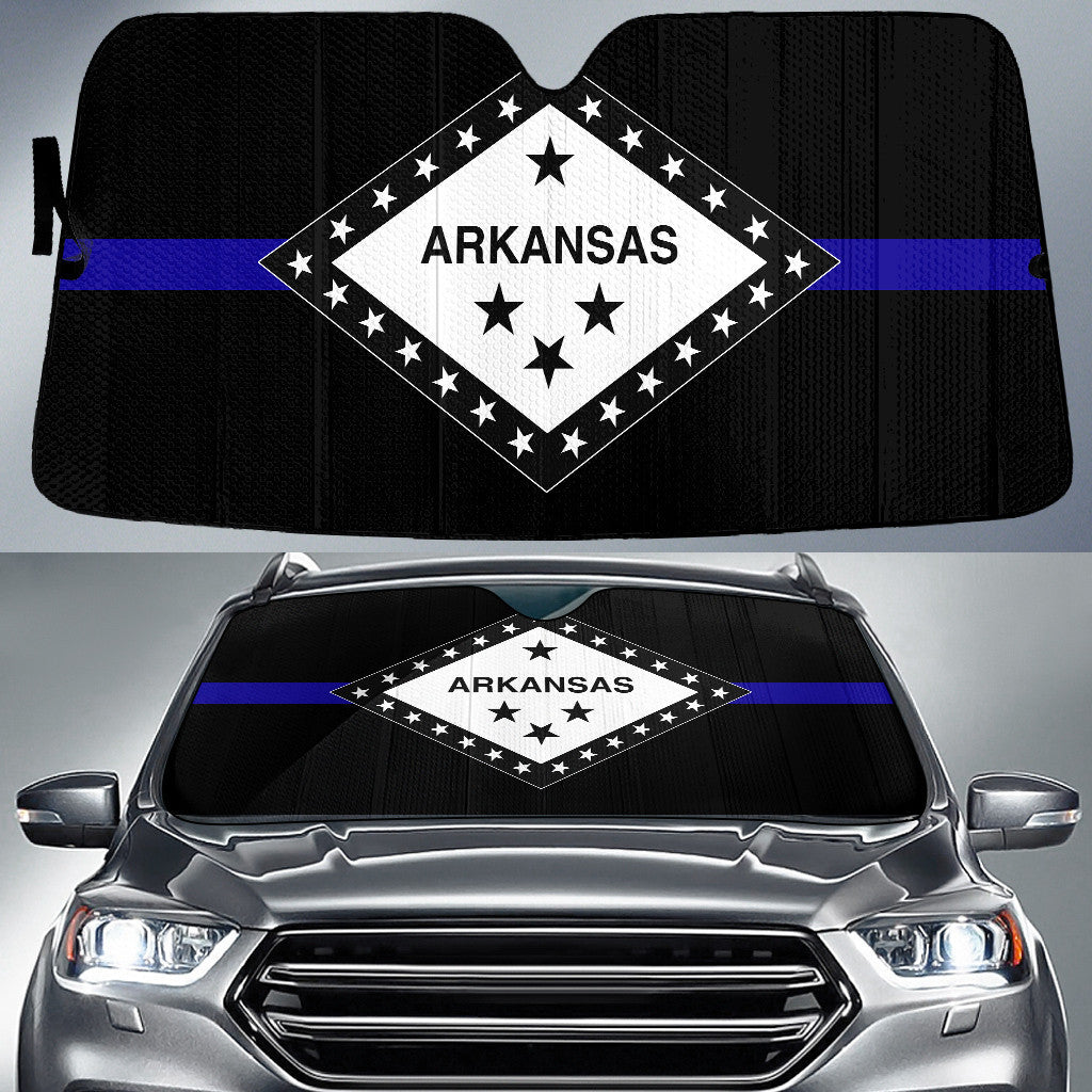 Arkansas Flag Thin Purple Line Printed Car Sun Shades Cover Auto Windshield Coolspod
