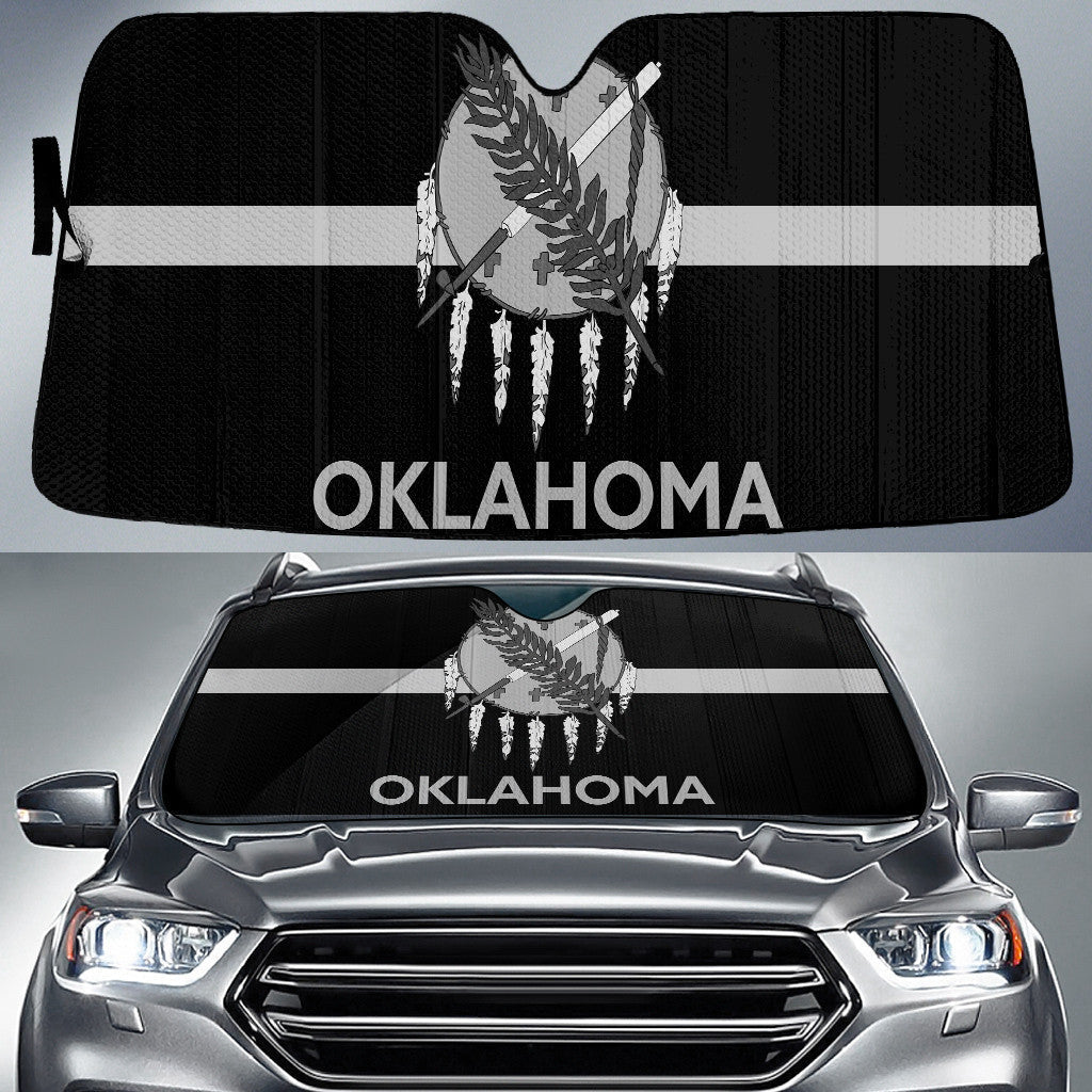 Oklahoma State Flag Thin White Line Printed Car Sun Shades Cover Auto Windshield Coolspod