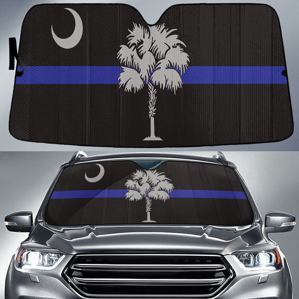 South Carolina State Flag Thin Blue Line Printed Car Sun Shades Cover Auto Windshield Coolspod