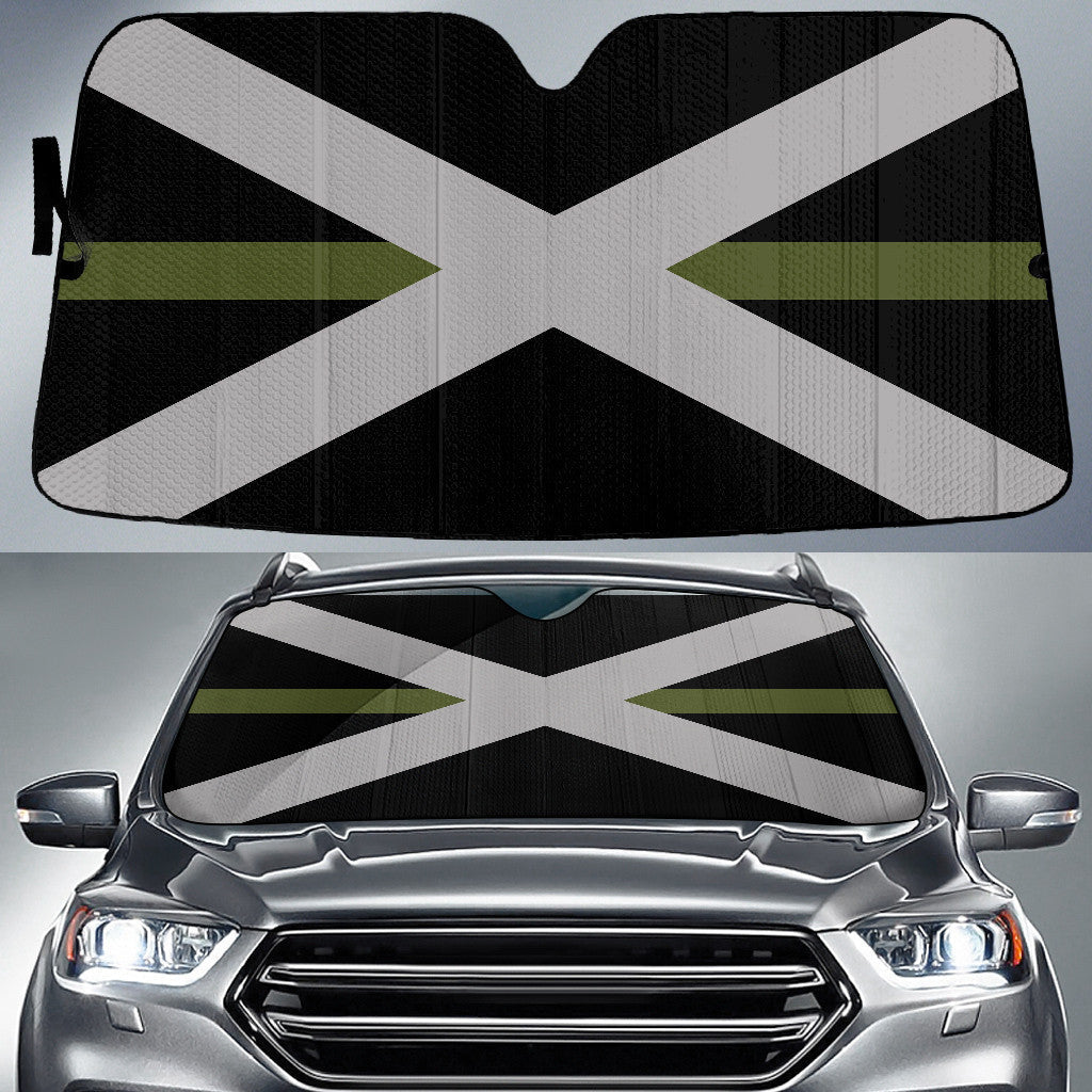 Alabama Flag Thin Green Line Printed Car Sun Shades Cover Auto Windshield Coolspod