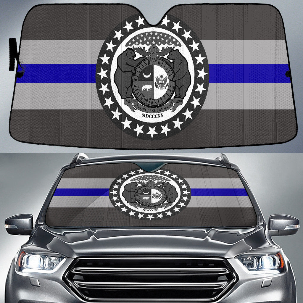 Missouri State Subdued Flag White And Blue Printed Car Sun Shades Cover Auto Windshield Coolspod