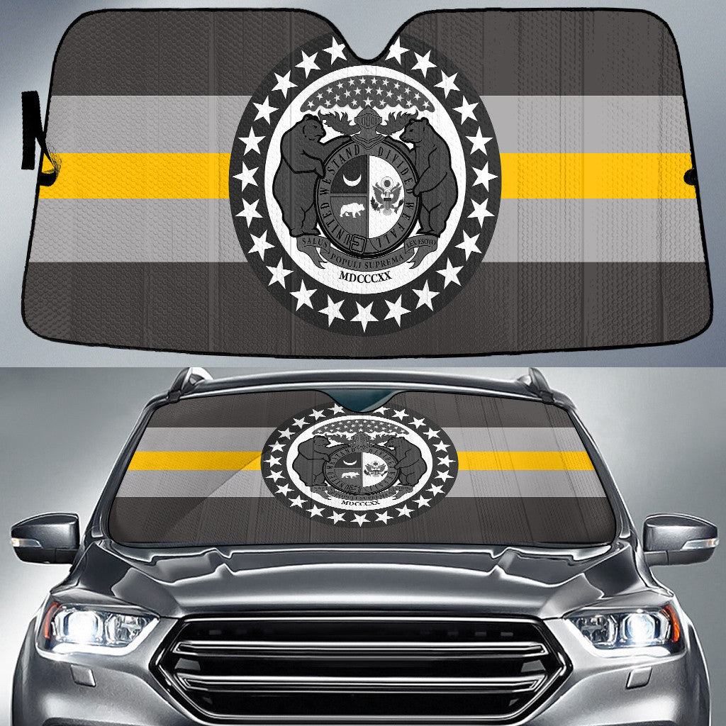 Missouri State Subdued Flag White And Yellow Printed Car Sun Shades Cover Auto Windshield Coolspod