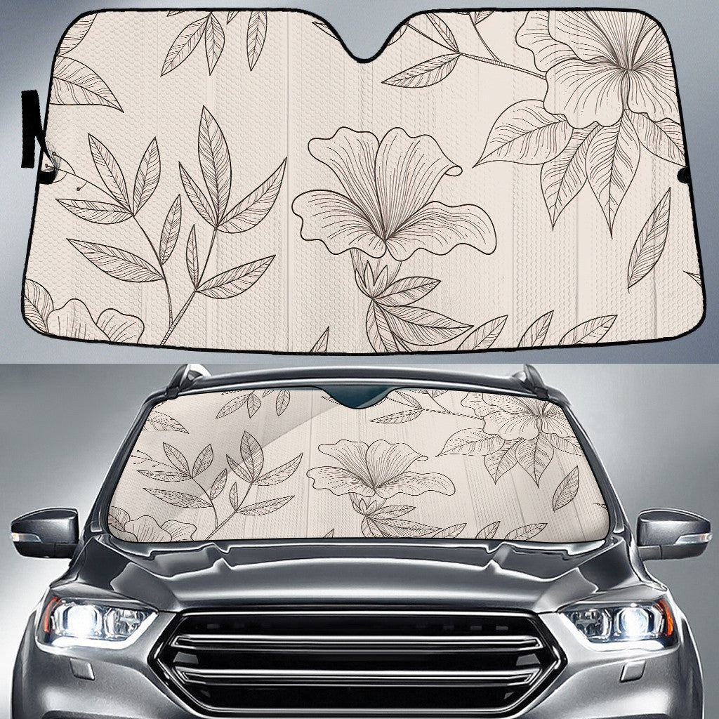 Hand Drawn Floral Pattern Printed Car Sun Shades Cover Auto Windshield Coolspod