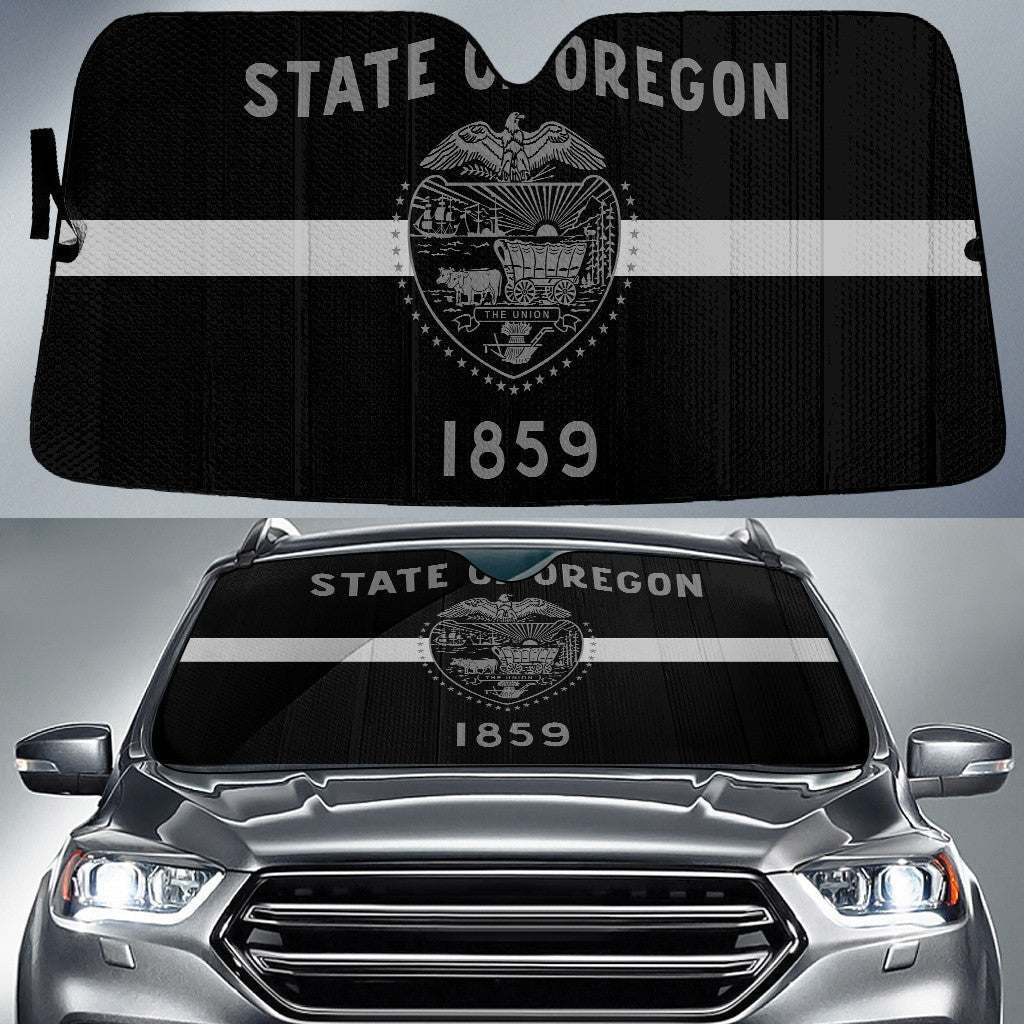 State Of Oregon Flag Thin White Line Printed Car Sun Shades Cover Auto Windshield Coolspod