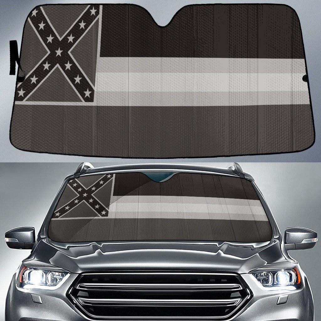Mississippi Flag Thin Grey Line Printed Car Sun Shades Cover Auto Windshield Coolspod