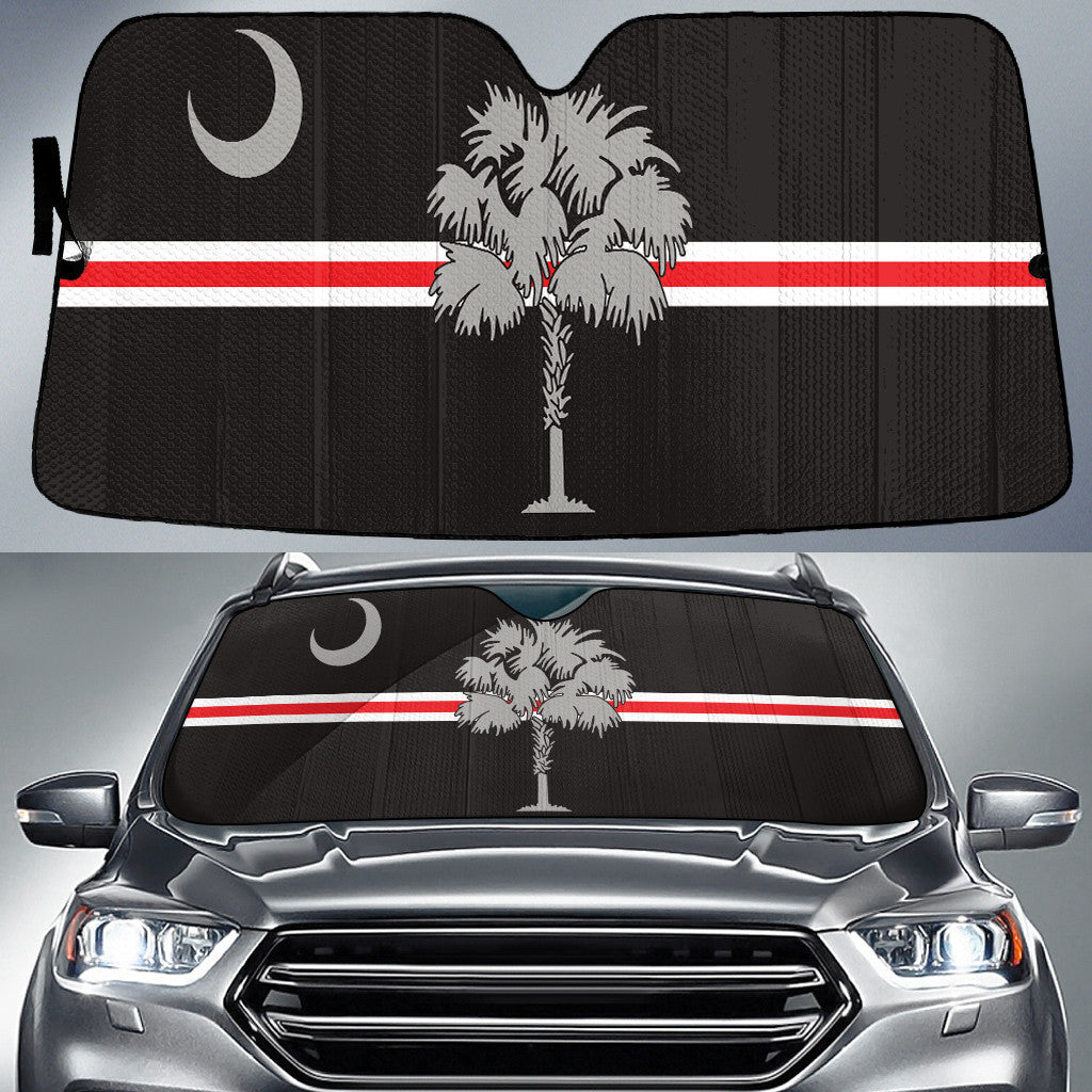 South Carolina State Flag Thin Red Fire Line Printed Car Sun Shades Cover Auto Windshield Coolspod