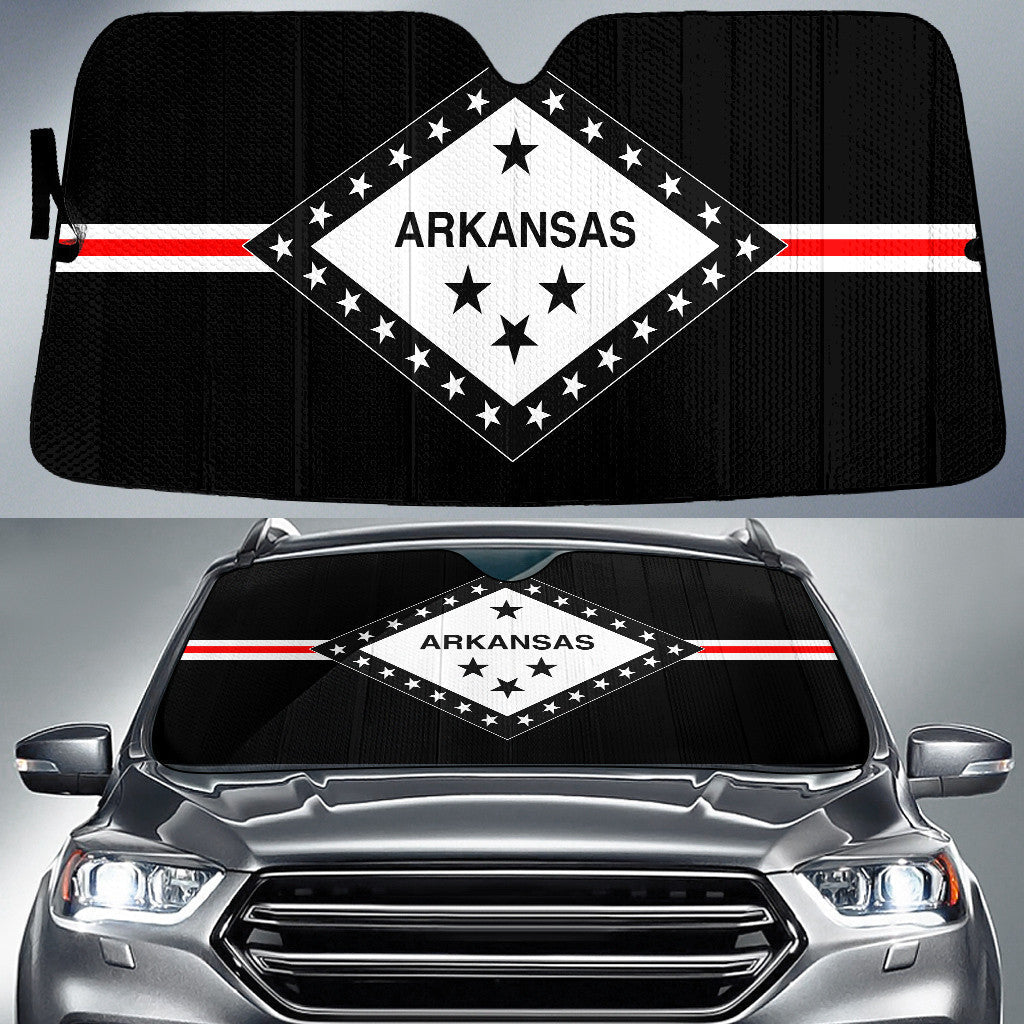 Arkansas Flag Thin Red Fire Line Printed Car Sun Shades Cover Auto Windshield Coolspod