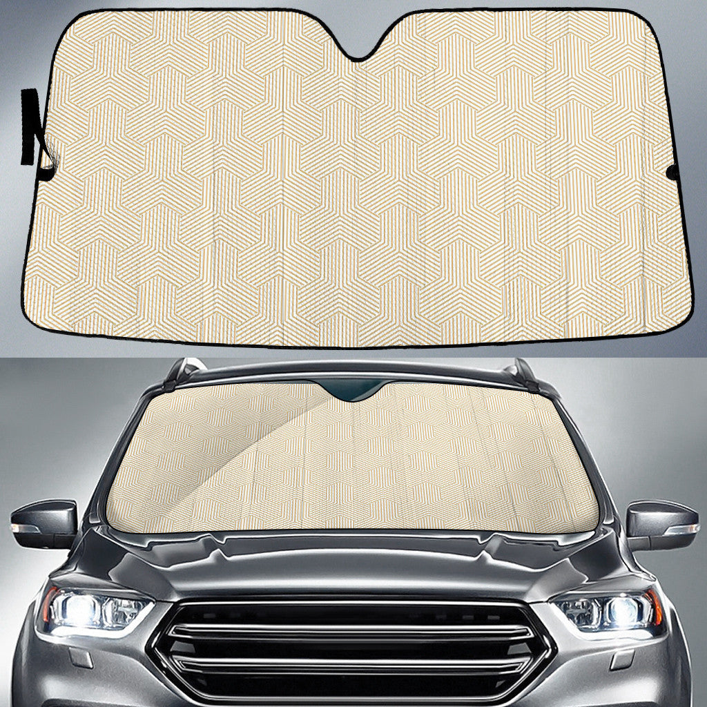 Golden Geometric Pattern Printed Car Sun Shades Cover Auto Windshield Coolspod