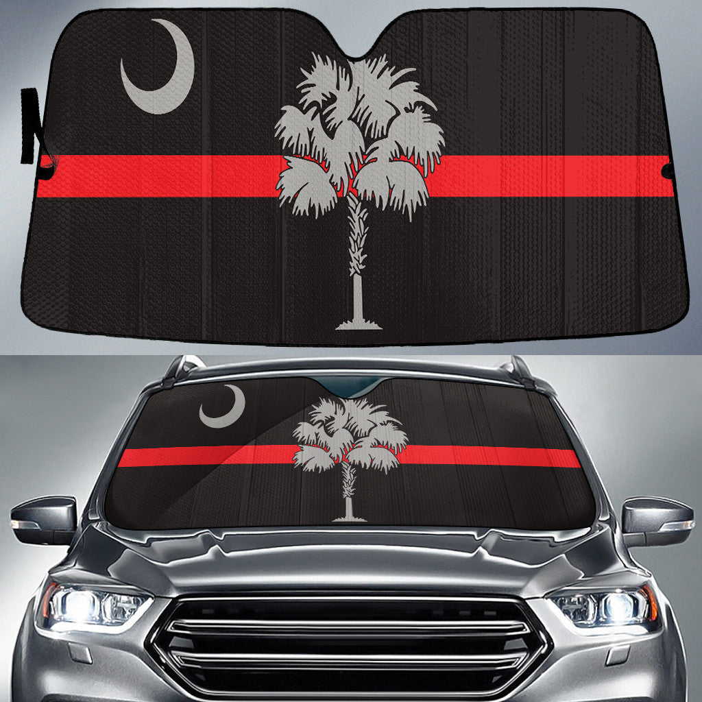 South Carolina State Flag Thin Red Line Printed Car Sun Shades Cover Auto Windshield Coolspod