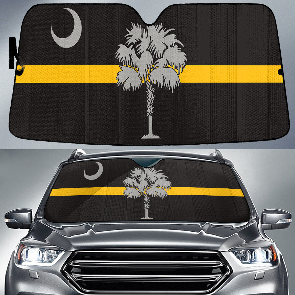 South Carolina State Flag Thin Yellow Line Printed Car Sun Shades Cover Auto Windshield Coolspod