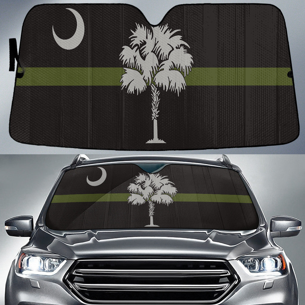 South Carolina State Flag Thin Green Line Printed Car Sun Shades Cover Auto Windshield Coolspod