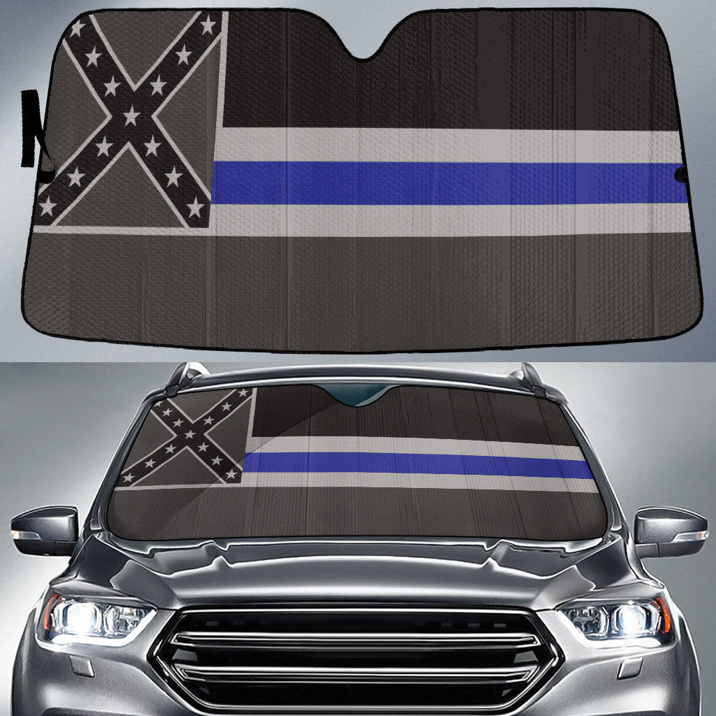 Mississippi Flag Thin Blue Line Printed Car Sun Shades Cover Auto Windshield Coolspod