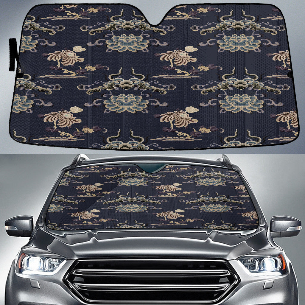 Oriental Chinese Art Flower Pattern Background Printed Car Sun Shades Cover Auto Windshield Coolspod