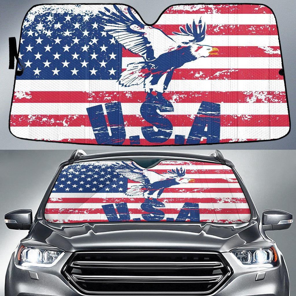 American Flag Eagle Art Printed Car Sun Shade Cover Auto Windshield Coolspod