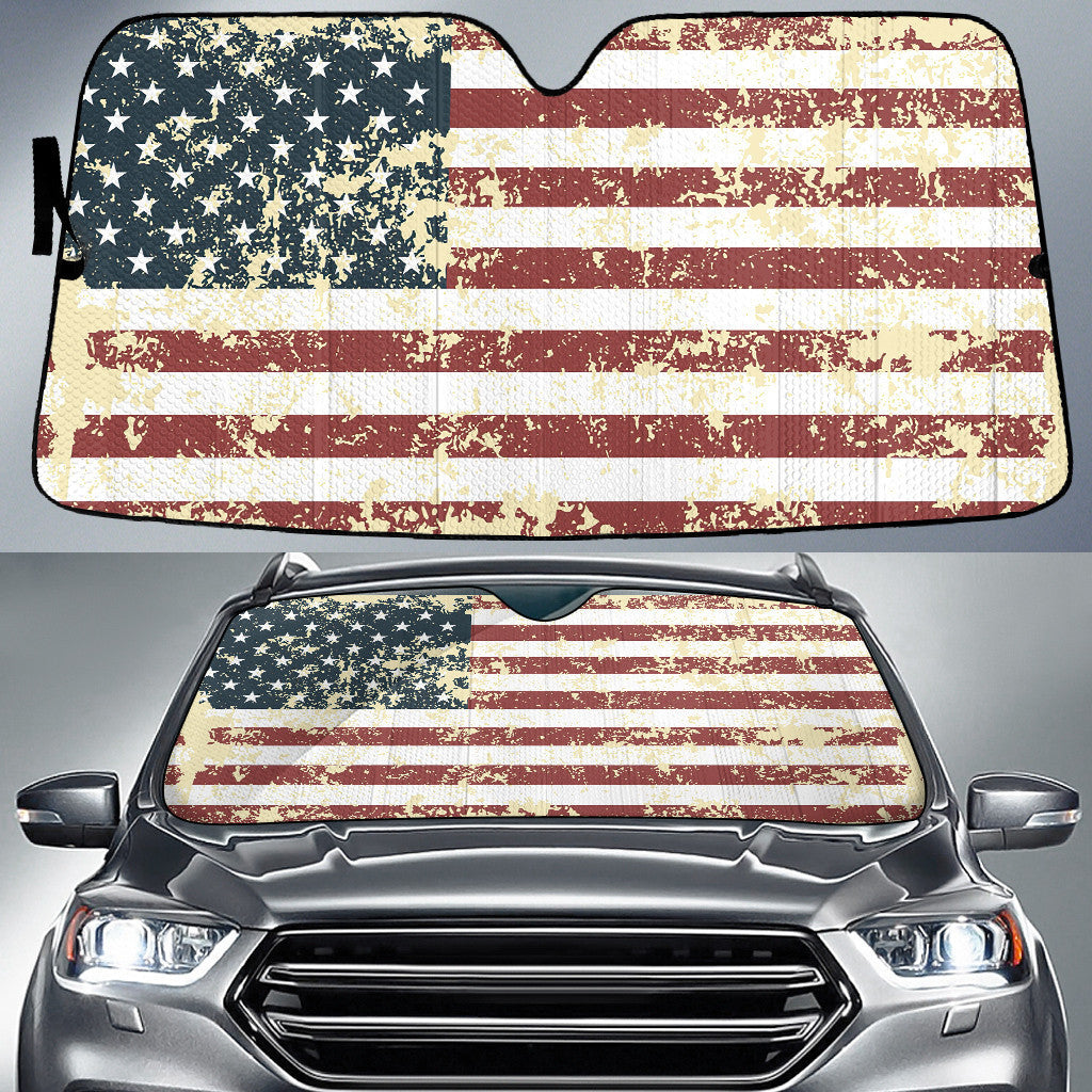 Flag Of The Usa In Retro Style Royalty Printed Car Sun Shade Cover Auto Windshield Coolspod