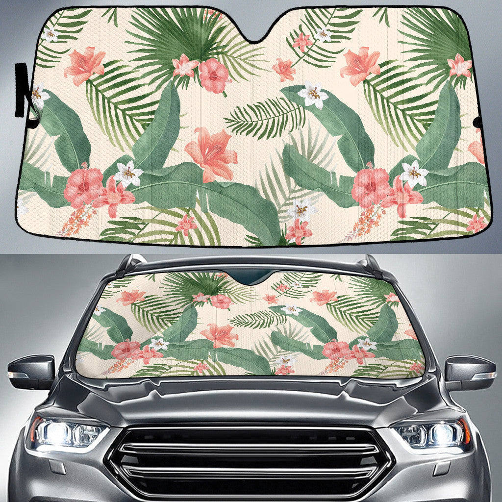 Tropical Foliage Pattern Printed Car Sun Shades Cover Auto Windshield Coolspod