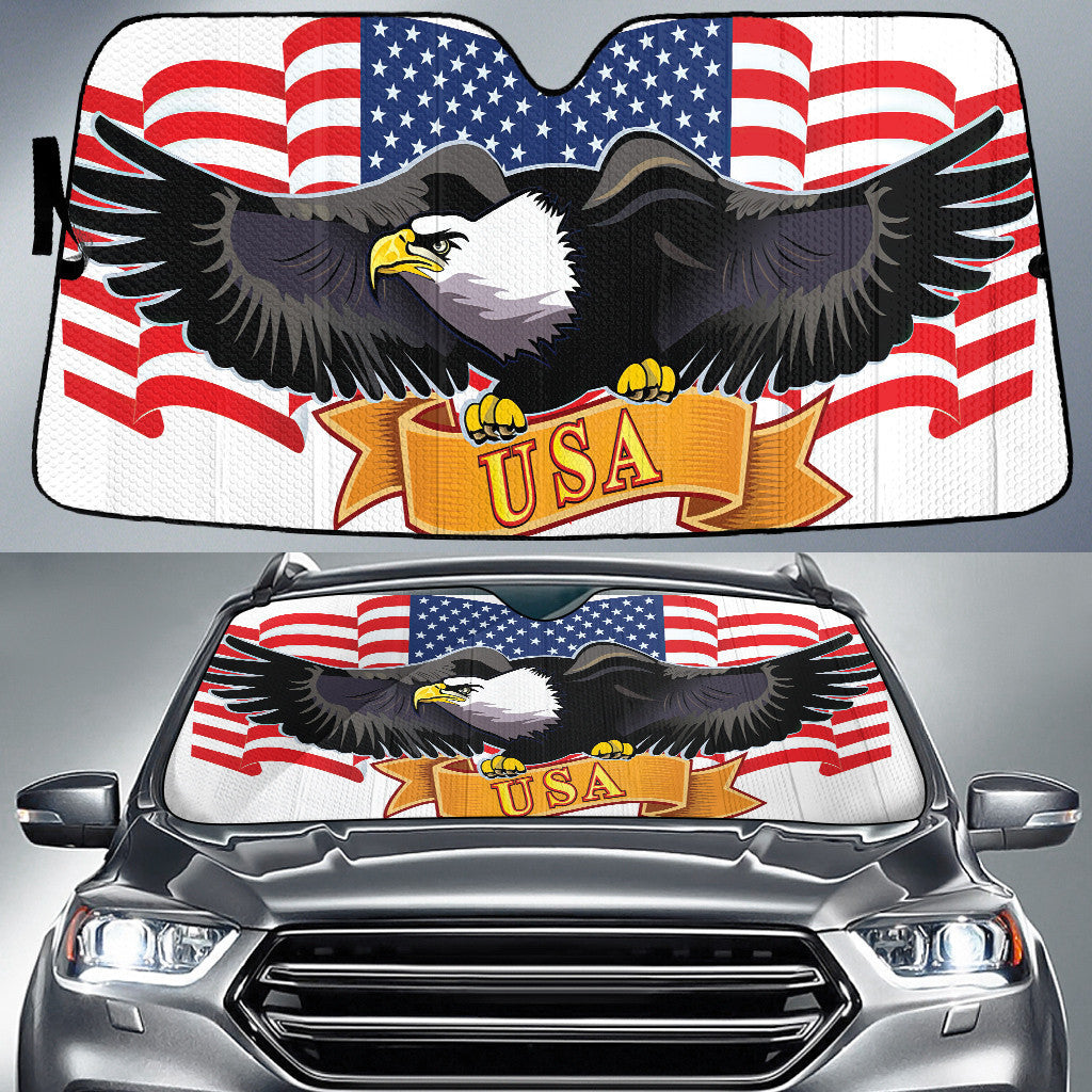 American Eagle Usa Flags Printed Car Sun Shade Cover Auto Windshield Coolspod