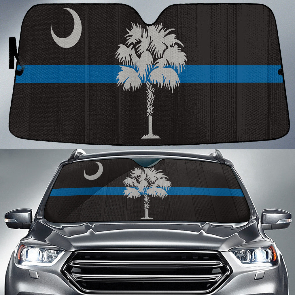 South Carolina State Flag Thin Baby Blue Printed Car Sun Shades Cover Auto Windshield Coolspod