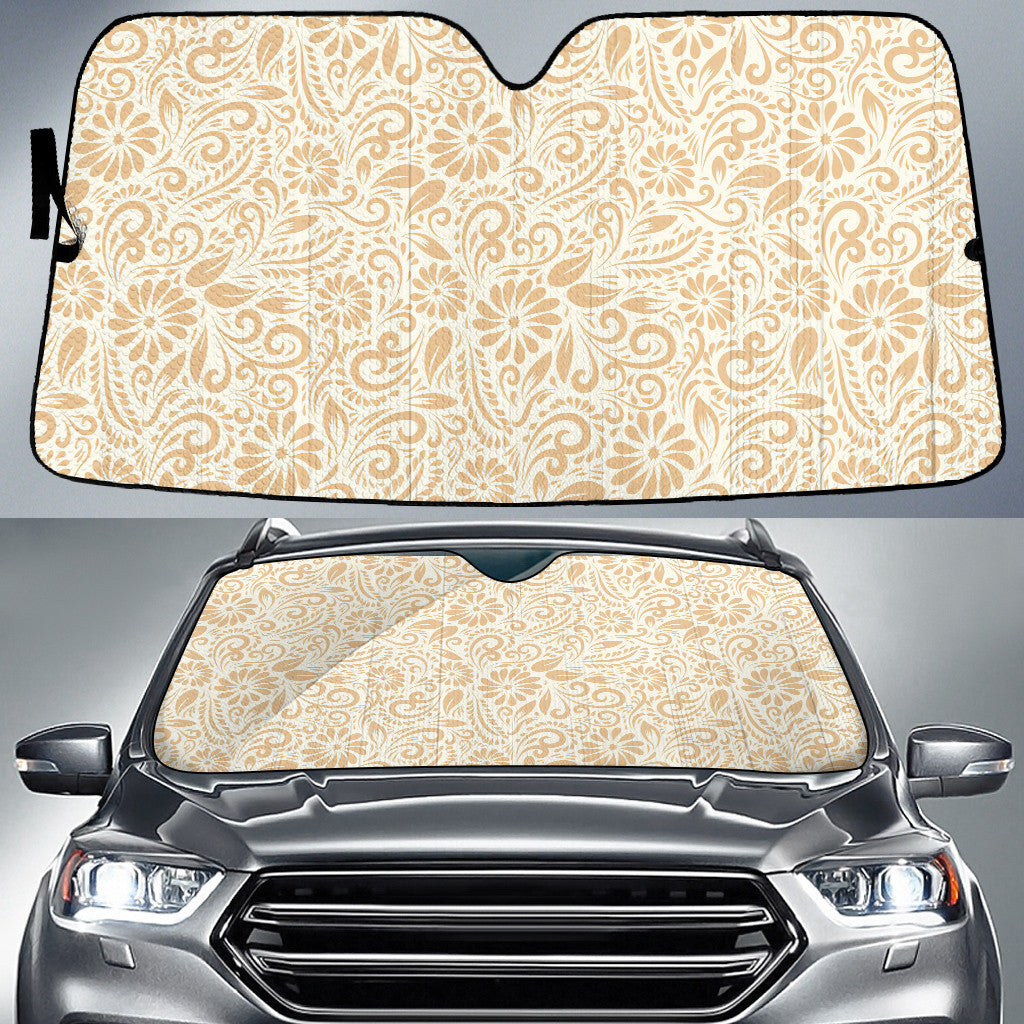 Hand Drawn Vintage Floral Pattern Printed Car Sun Shades Cover Auto Windshield Coolspod