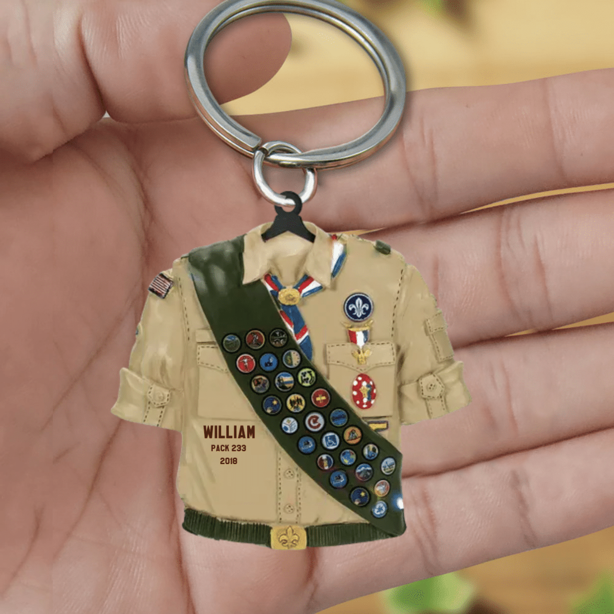 Customized Boy Scouts Of America Eagle Scout Shirt Personalized Acrylic Keychain