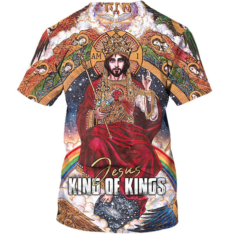 Jesus King Of Kings 3D Tshirt Men Women Cool Premium Shirt For Jesus Lover