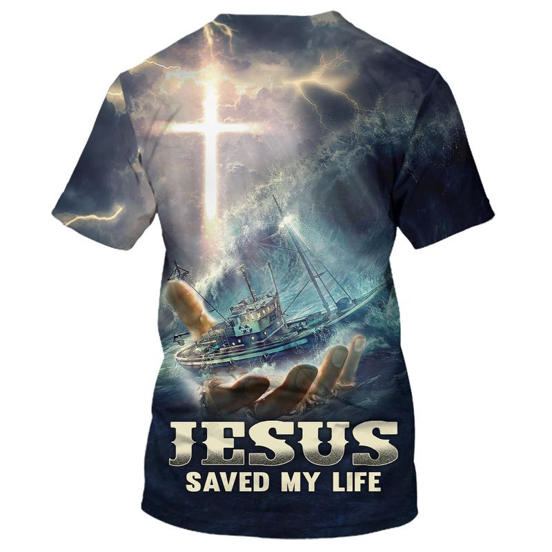 Jesus Saved My Life 3D T Shirt Love God Tee Shirts Christmas Jesus Shirts