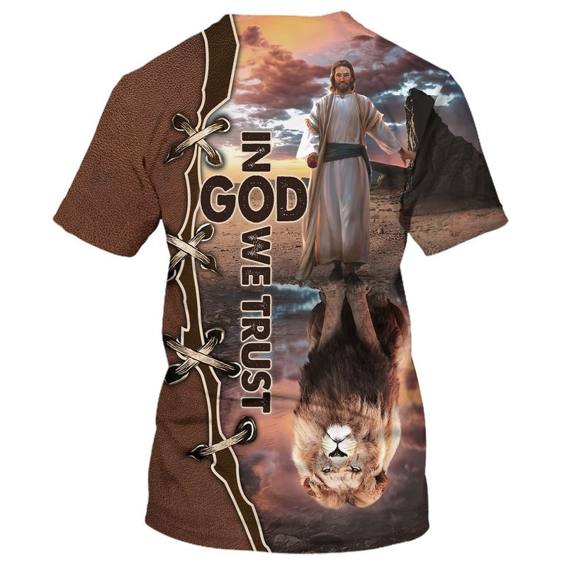 3D All Over Printed In God We Trust T Shirt Lion Under God Premium Shirt Coolspod
