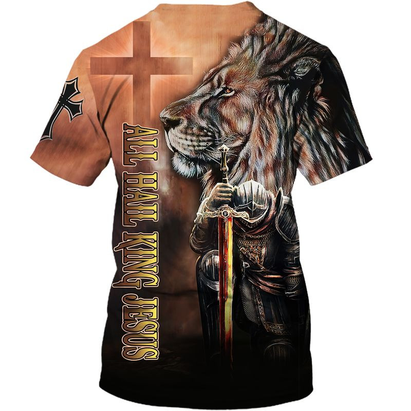 All Hail King Jesus T Shirt 3D All Over Print Knight Templar Warrior Shirt