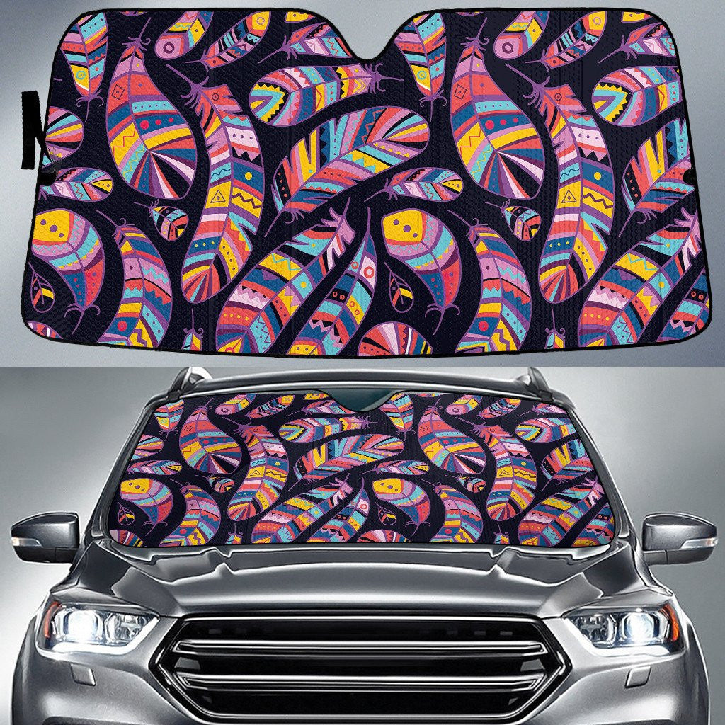Pink And Purple Peacock Feather Tribal Pattern Car Sun Shades Cover Auto Winshield Coolspod