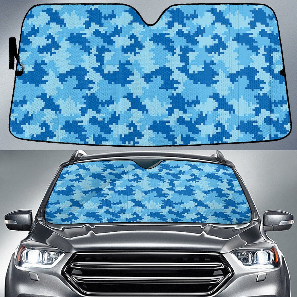 Hydro Dipping Film Blue Digital Camo Pattern Printed Car Sun Shades Cover Auto Windshield Coolspod