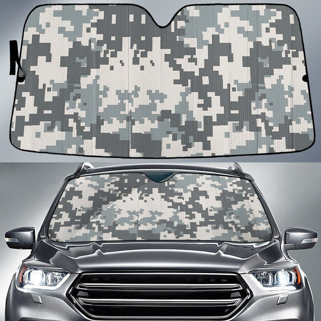 Military Grey Geometric Pattern Style Printed Car Sun Shades Cover Auto Windshield Coolspod