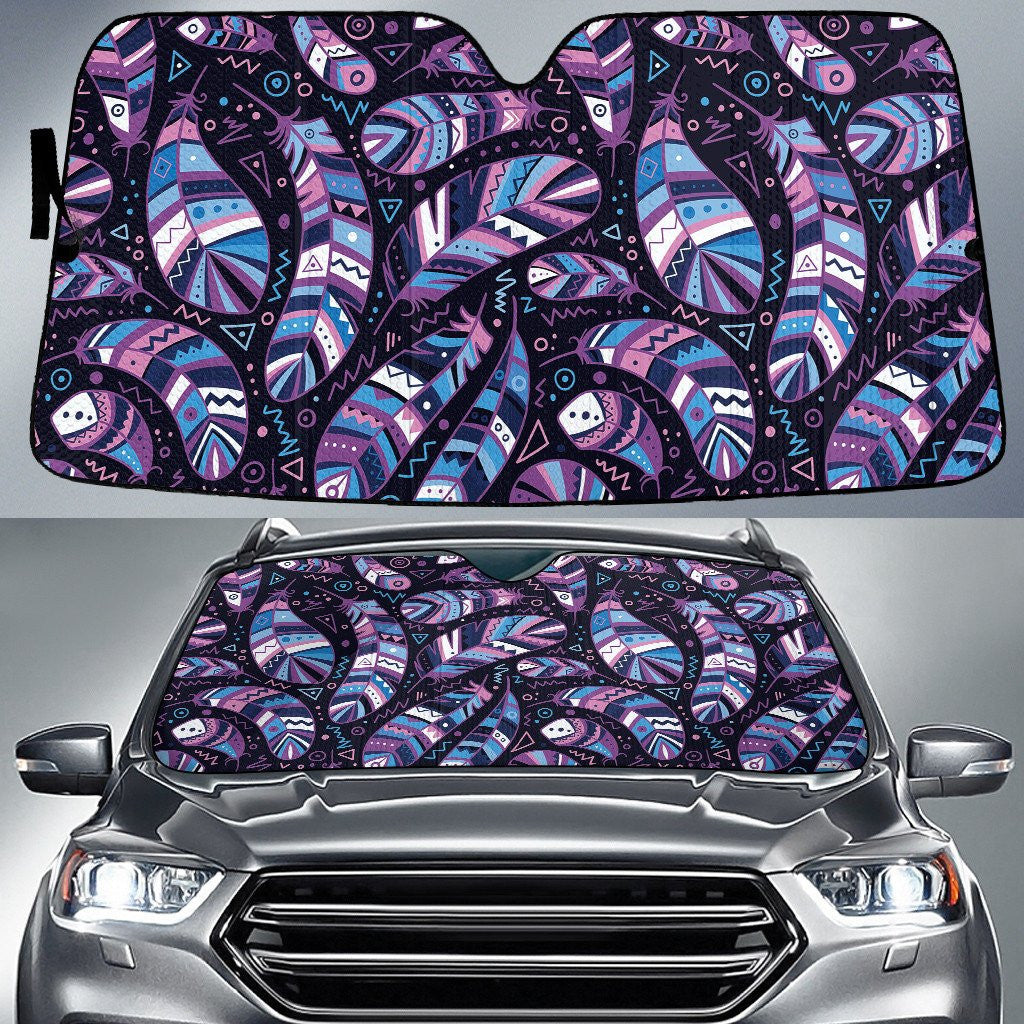 Purple And Blue Peacock Feather Tribal Pattern Car Sun Shades Cover Auto Winshield Coolspod