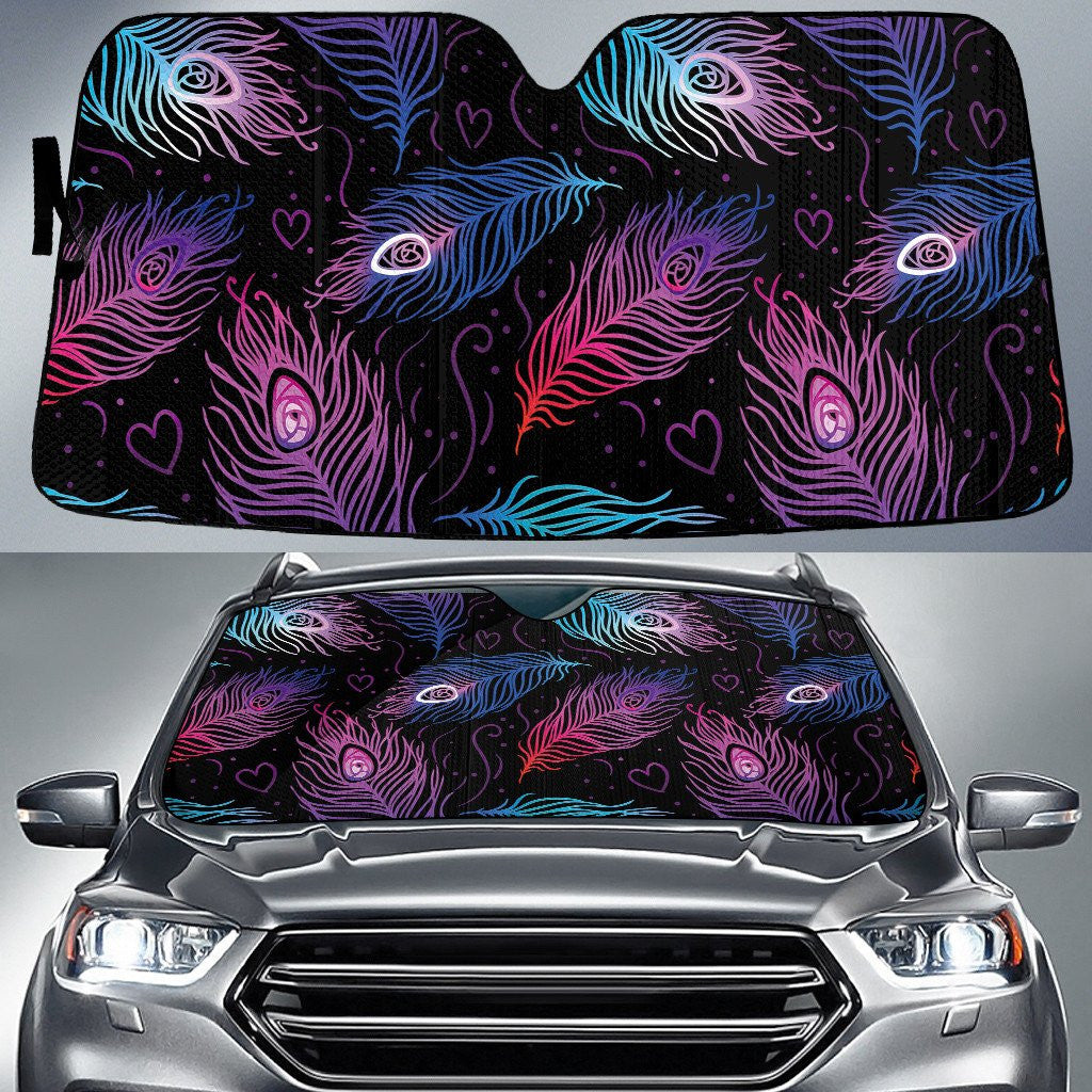 Ombre Pink To Mint Peacock Feather Lovely Theme Car Sun Sades Cover Auto Winshield Coolspod
