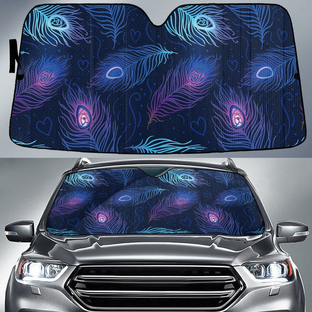 Ombre Mint To Blue Peacock Feather Lovely Theme Car Sun Sades Cover Auto Winshield Coolspod