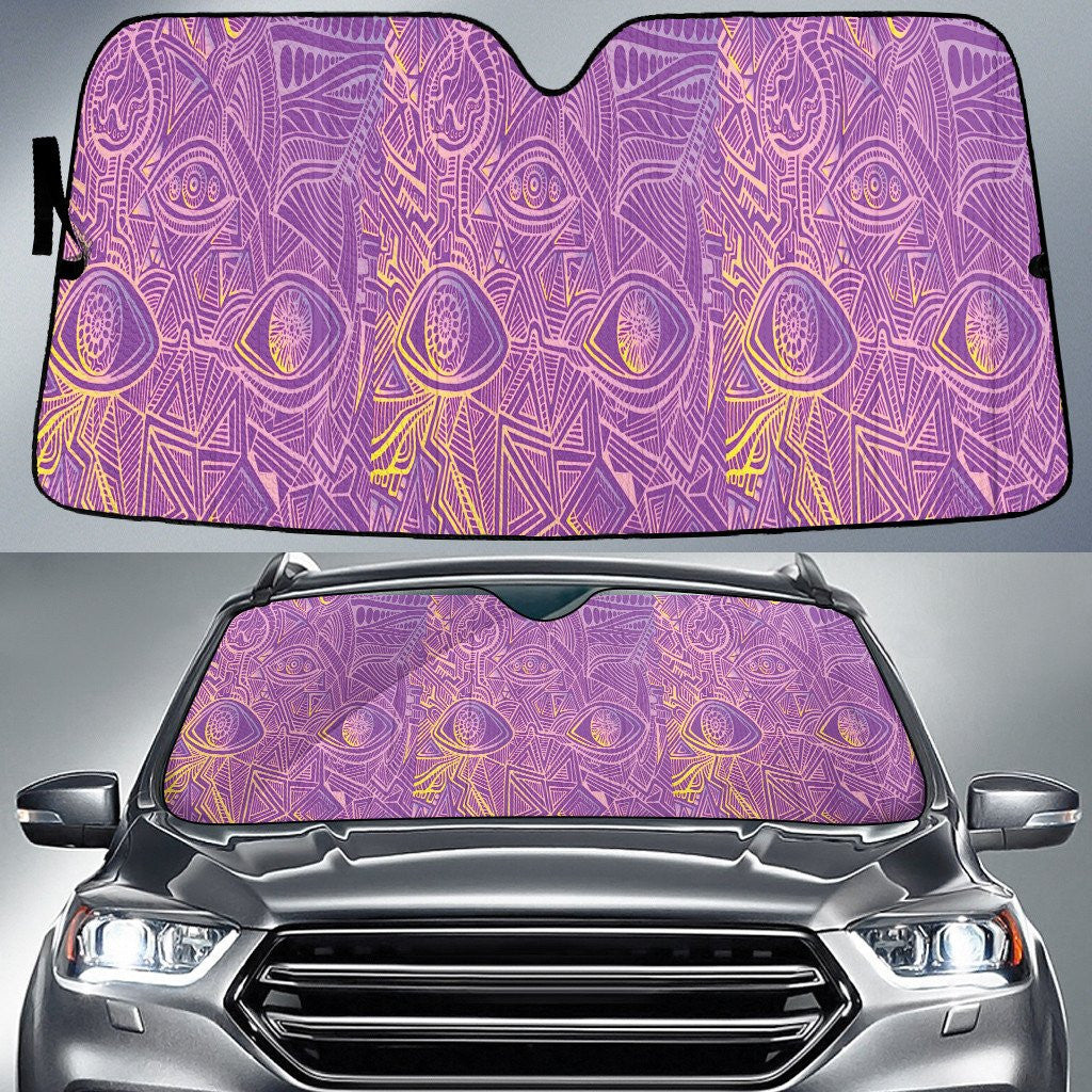 Purple Scary Eyes Shapes All Over Print Car Sun Shades Cover Auto Windshield Coolspod