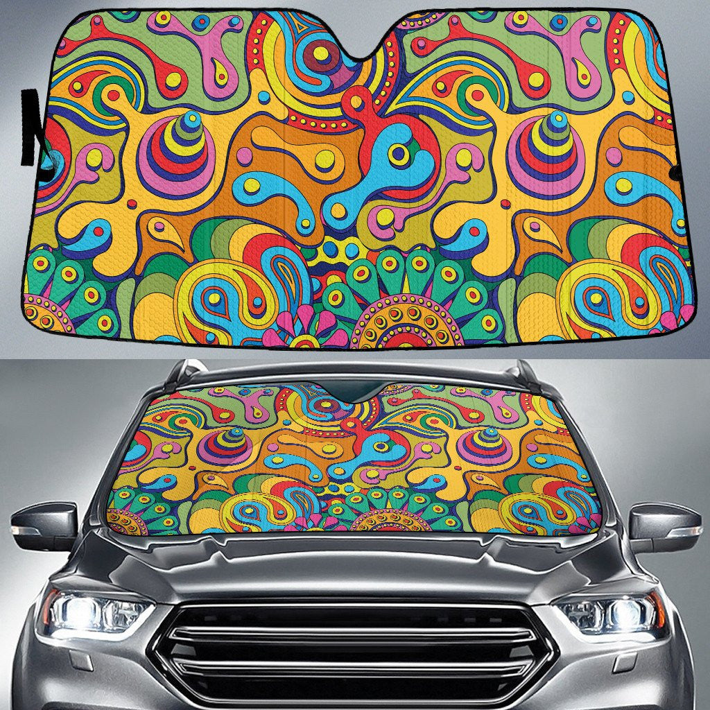 Multicolor Flowers Paisley Texture Toy Car Sun Shades Cover Auto Windshield Coolspod