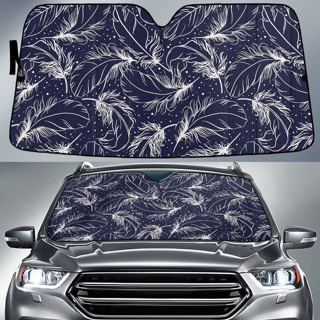 Black And White Bird Feather Lovely Navy Theme Car Sun Sades Cover Auto Winshield Coolspod